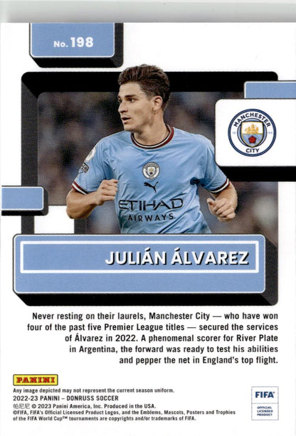 2022-23 Donruss Julian Alvarez #198 Manchester City
