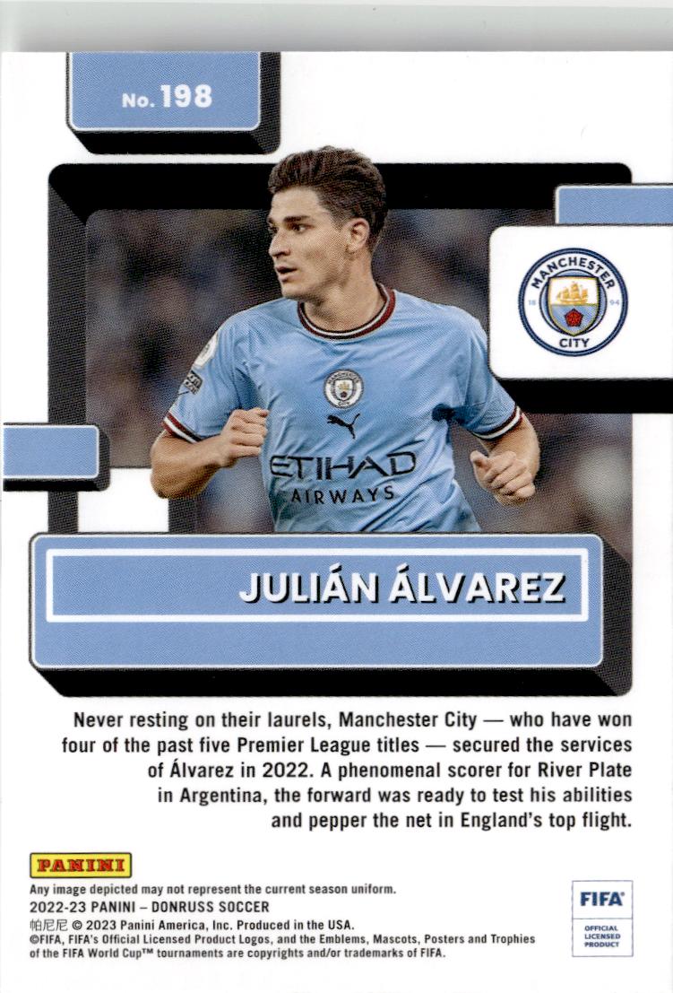 2022-23 Donruss Julian Alvarez #198 Manchester City