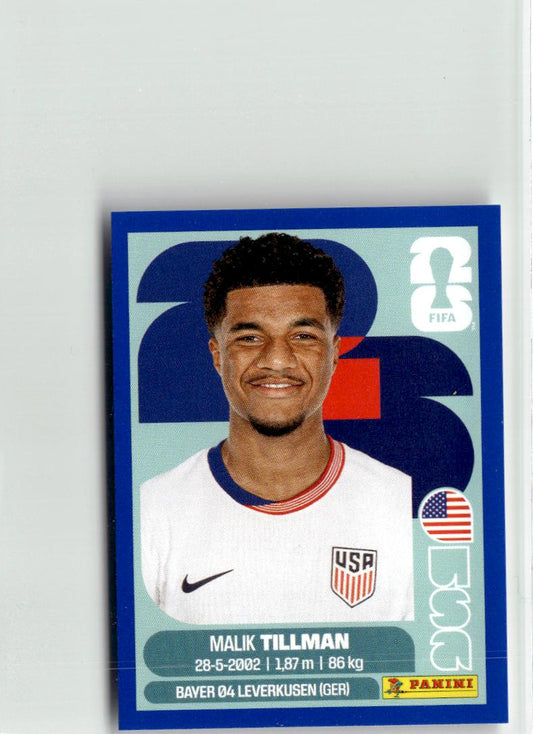 2026 Panini FIFA World Cup Stickers Malik Tillman #USA15 USA