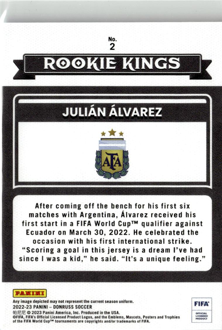 2022-23 Panini Donruss Julian Alvarez Rookie Kings Silver #2 Argentina