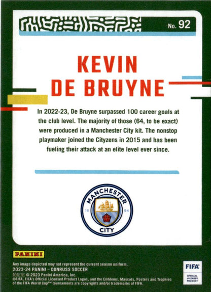 2023-24 Donruss Kevin De Bruyne Silver #92 Manchester City