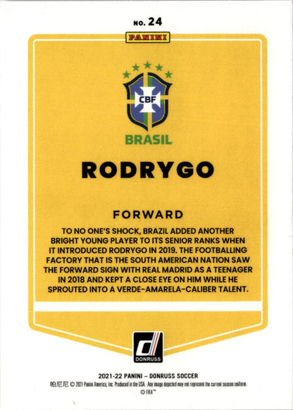 2021-22 Donruss Rodrygo Holo Orange Laser #24 Brazil