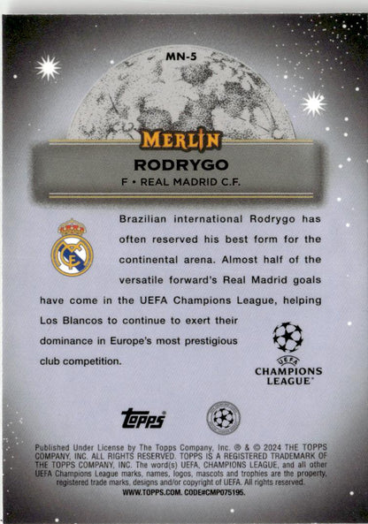 2023-24 Merlin UEFA Club Competitions Rodrygo Mystic Nights #MN-5 Real Madrid CF