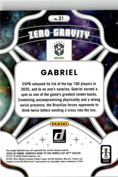 2025-26 Donruss Road to FIFA World Cup Gabriel Zero Gravity #21 Brazil