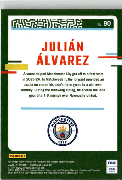 2023-24 Donruss Julian Alvarez Silver #90 Manchester City