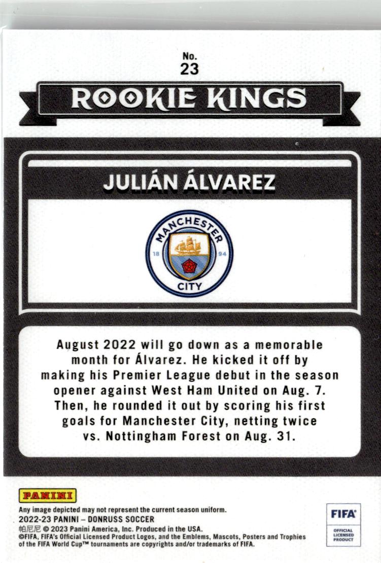 2022-23 Donruss Julian Alvarez Rookie Kings #23 Manchester City