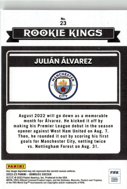 2022-23 Donruss Julian Alvarez Rookie Kings #23 Manchester City