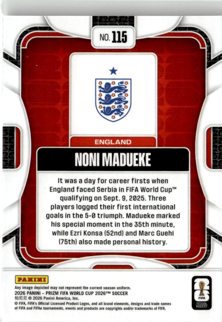 2026 Panini Prizm FIFA World Cup Noni Madueke #115 England