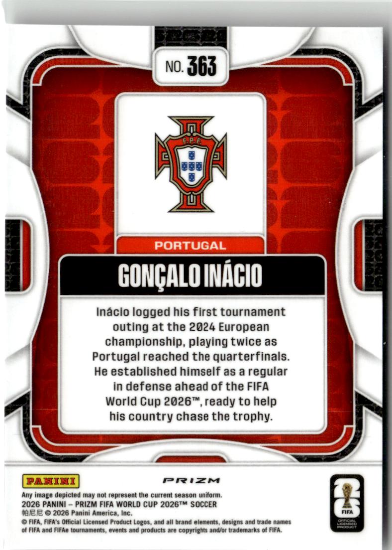 2026 Panini Prizm FIFA World Cup Goncalo Inacio Silver Prizms #363 Portugal