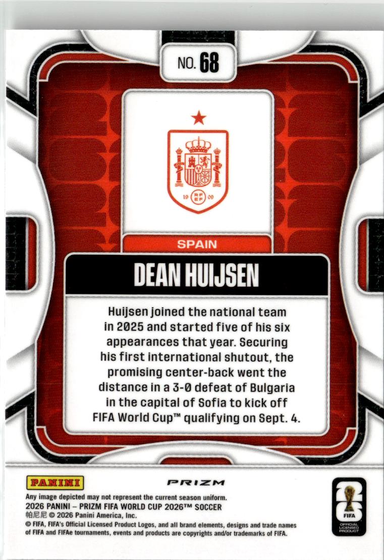 2026 Panini Prizm FIFA World Cup Dean Huijsen Wave Prizms #68 Spain