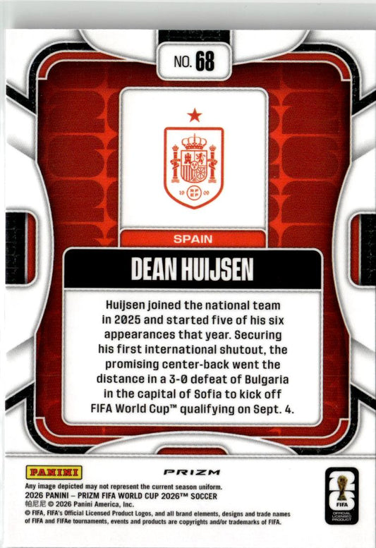 2026 Panini Prizm FIFA World Cup Dean Huijsen Wave Prizms #68 Spain