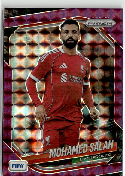 2025-26 Panini Prizm FIFA Mohamed Salah Purple Mosaic Prizms #93 Liverpool
