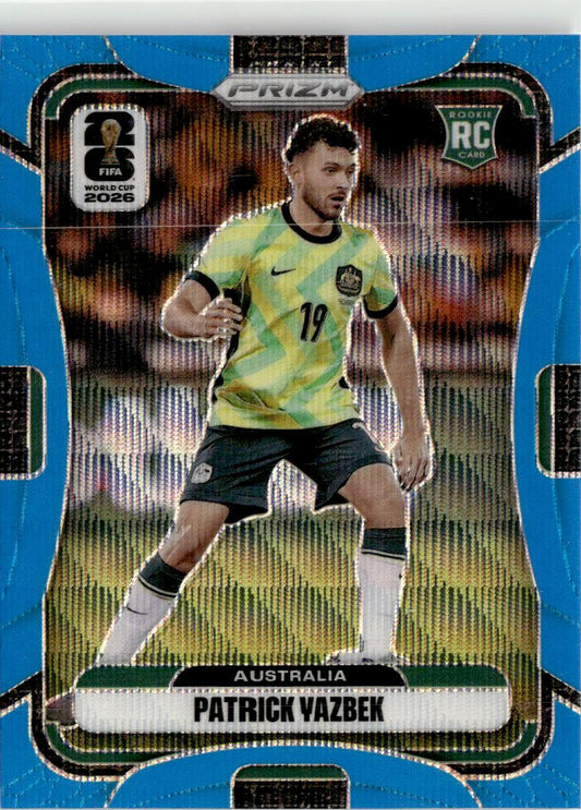 2026 Panini Prizm FIFA WC Patrick Yazbek Fluorescent Blue Wave Prizms #141