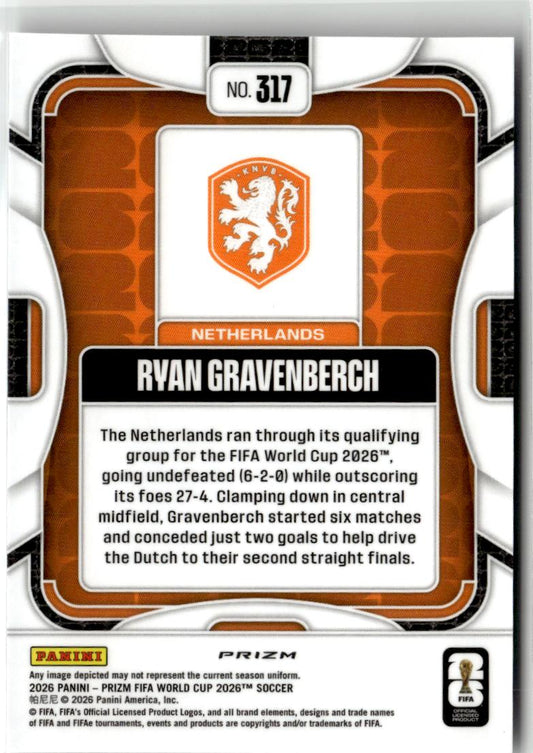 2026 Panini Prizm FIFA World Cup Ryan Gravenberch Wave Prizms #317 Netherlands