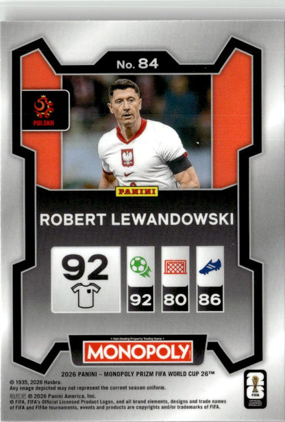 2026 Panini Prizm Monopoly FIFA World Cup Robert Lewandowski #84 Poland
