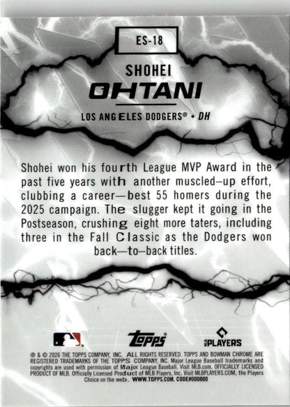 2026 Bowman Shohei Ohtani Electric Sluggers #ES-18 Los Angeles Dodgers