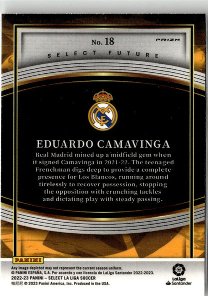 2022-23 Panini Select La Liga Eduardo Camavinga Select Future Peacock #18