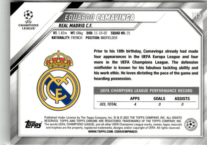 2021-22 Topps Chrome UEFA CL Eduardo Camavinga Speckle Refractor #115