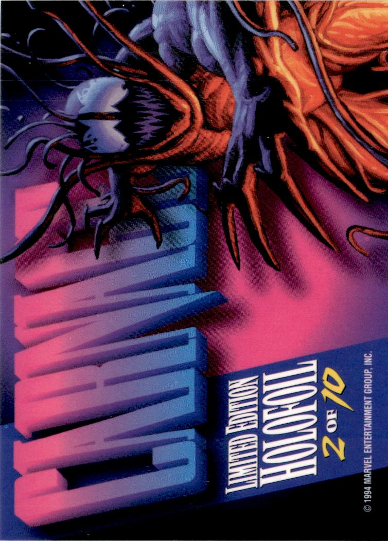 1994 Fleer Marvel Masterpieces Hildebrandt Brothers #2 Carnage Silver Holofoils
