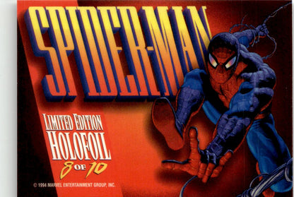 1994 Fleer Marvel Masterpieces #8 Spider-Man Silver Holofoils