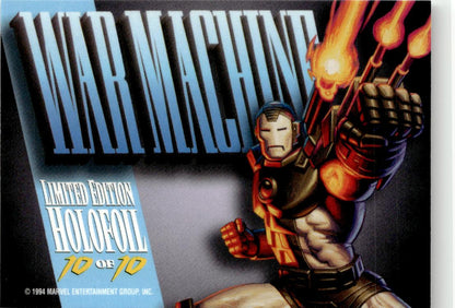1994 Fleer Marvel Masterpieces #10 War Machine Silver Holofoils