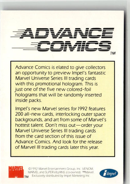 1992 Impel Marvel Universe #NNO Venom Promos