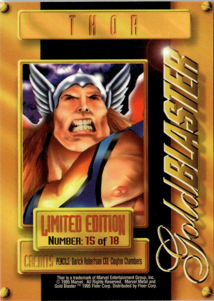 1995 Metal Marvel #15 Thor Gold Blasters