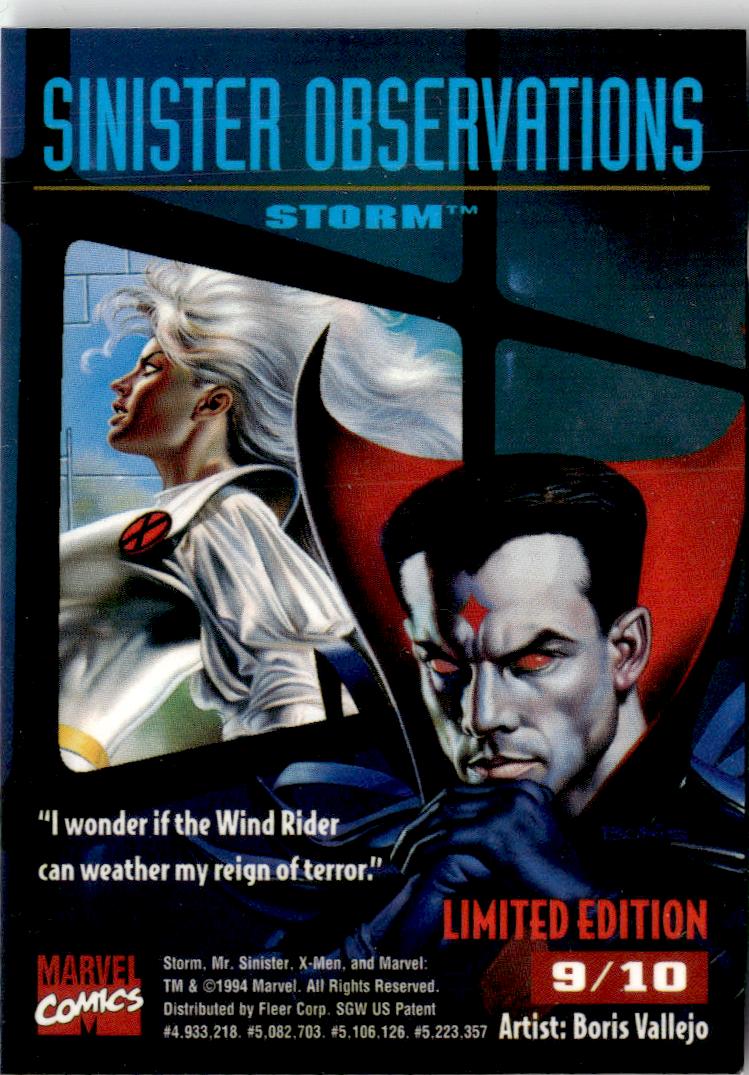 1995 Fleer Ultra X-Men #9 Storm Sinister-Observations