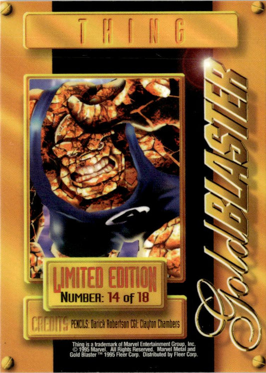 1995 Metal Marvel #14 Thing Gold Blasters