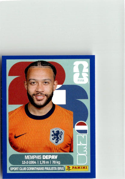 2026 Panini FIFA World Cup Stickers #NED17 Memphis Depay Blue