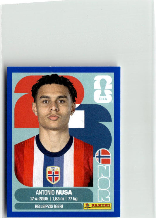 2026 Panini FIFA World Cup Stickers Antonio Nusa Blue #NOR19 Norway