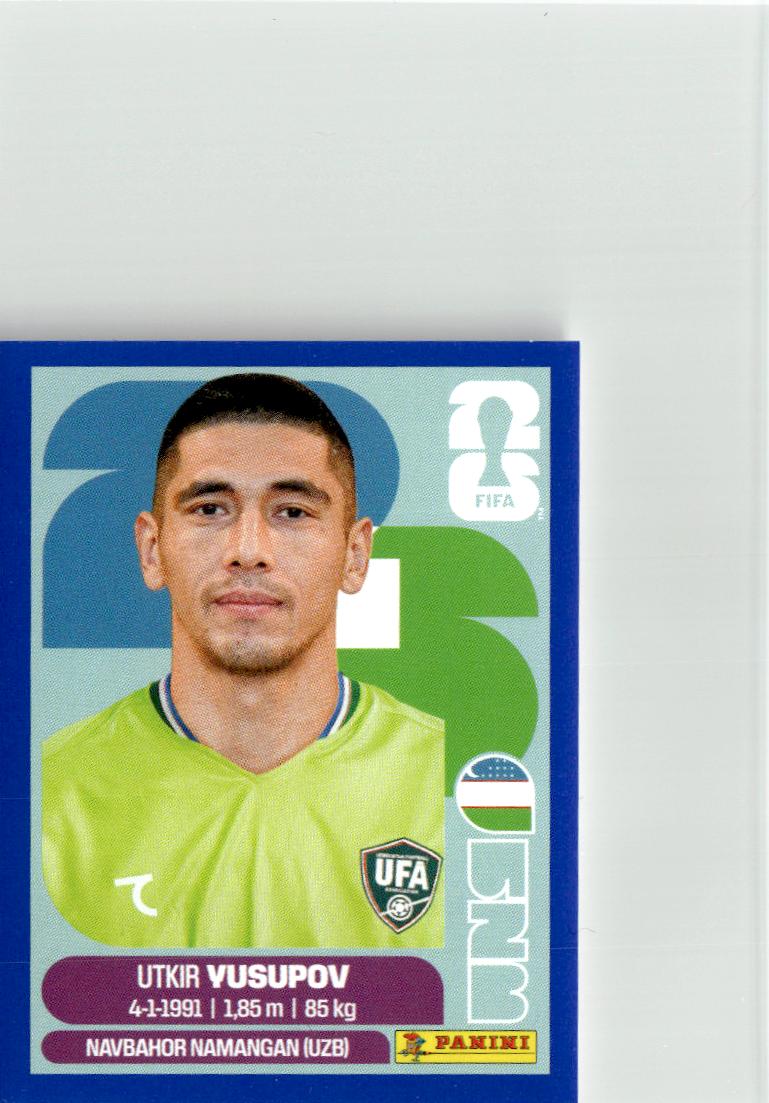 2026 Panini FIFA World Cup Stickers Utkir Yusupov Blue #UZB2 Uzbekistan