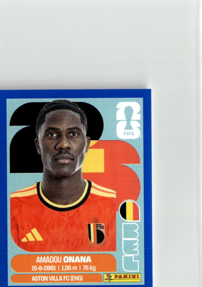 2026 Panini FIFA World Cup Stickers Amadou Onana Blue #BEL10 Belgium