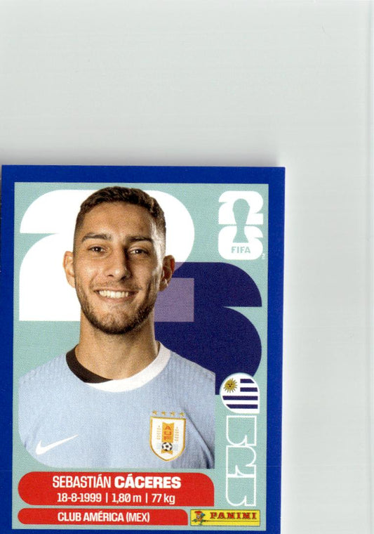 2026 Panini FIFA World Cup Stickers Sebastian Caceres Blue #URU6 Uruguay