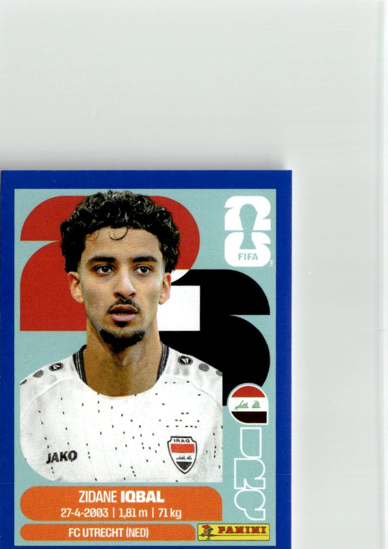 2026 Panini FIFA World Cup Stickers Zidane Iqbal Blue #IRQ9 Iraq