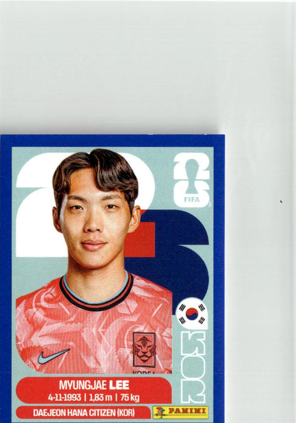 2026 Panini FIFA World Cup Stickers Myung-jae Lee Blue #KOR9 Korea Republic