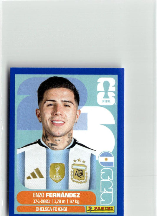 2026 Panini FIFA World Cup Stickers Enzo Fernandez Blue #ARG8 Argentina