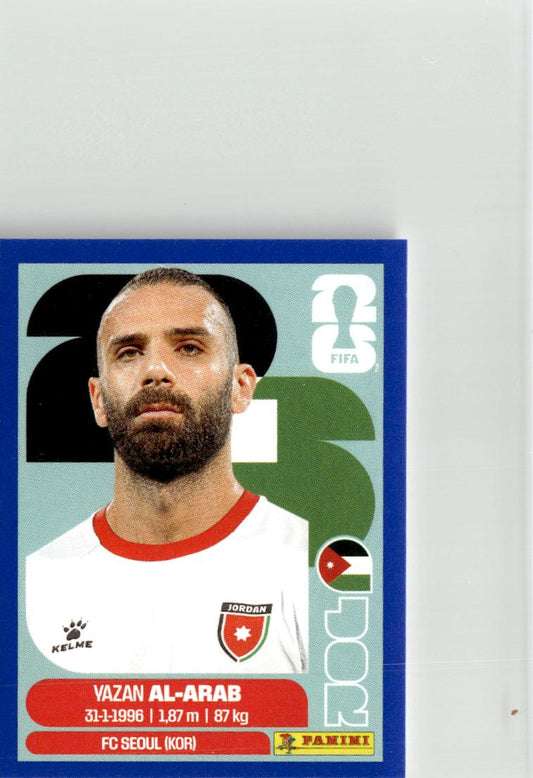 2026 Panini FIFA World Cup Stickers Yazan Al-Arab Blue #JOR5 Jordan