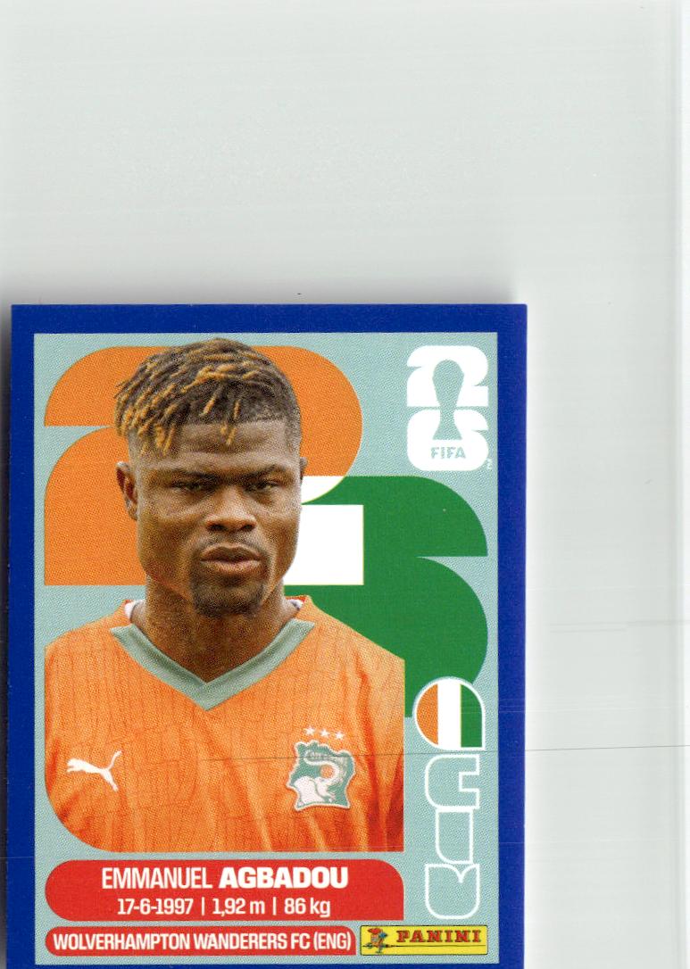 2026 Panini FIFA World Cup Stickers Emmanuel Agbadou Blue #CIV8 Cote D'Ivoire