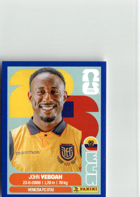 2026 Panini FIFA World Cup Stickers John Yeboah Blue #ECU14 Ecuador