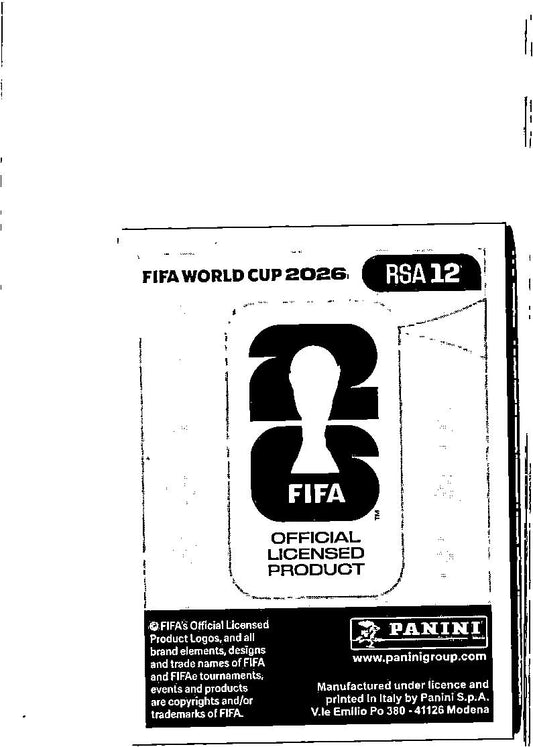 2026 Panini FIFA World Cup Stickers Thalente Mbatha Blue #RSA12 South Africa