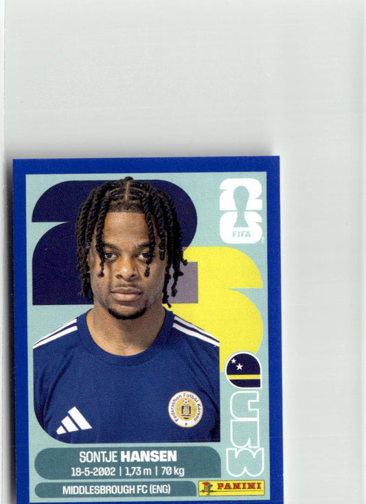 2026 Panini FIFA World Cup Stickers Sontje Hansen Blue #CUW20 Curacao