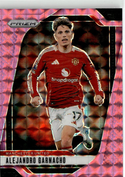 2024-25 Panini Prizm Premier League #132 Alejandro Garnacho Pink Mosaic