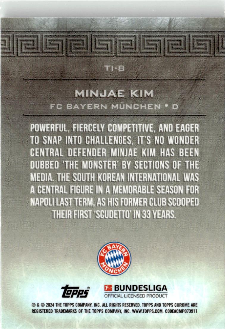 2023-24 Topps Chrome Bundesliga Minjae Kim Titans #TI-8 FC Bayern Munchen