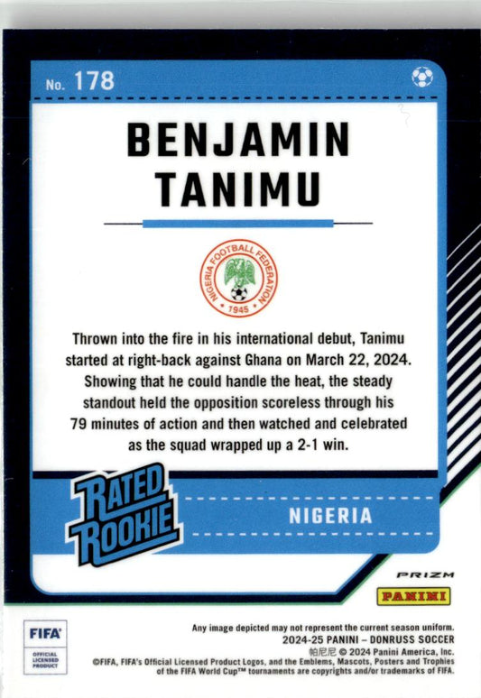2024-25 Donruss Benjamin Tanimu Optic Holo #178 Nigeria
