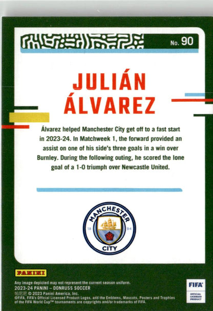 2023-24 Donruss Julian Alvarez Silver #90 Manchester City