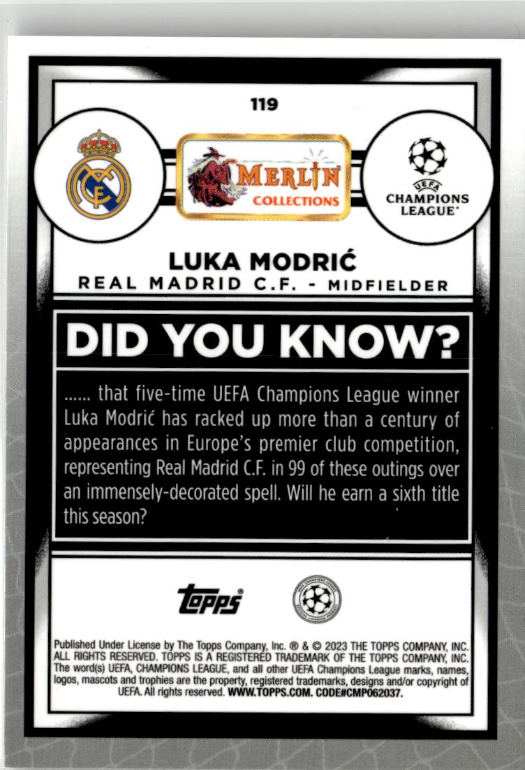 2022-23 Merlin UEFA Club Competitions Luka Modrić #119 Real Madrid CF