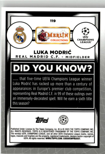 2022-23 Merlin UEFA Club Competitions Luka Modrić #119 Real Madrid CF