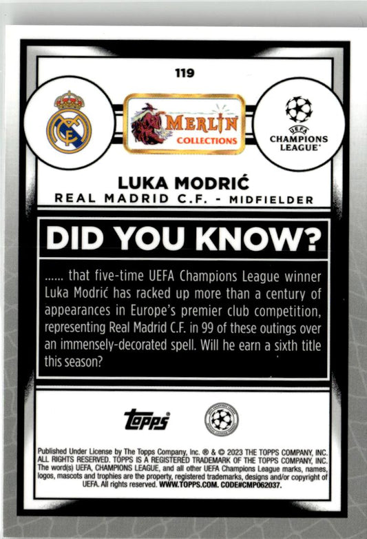 2022-23 Merlin UEFA Club Competitions Luka Modrić #119 Real Madrid CF