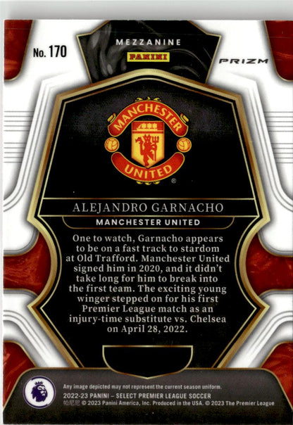 2022-23 Panini Select Premier League #170 Alejandro Garnacho Pink Ice